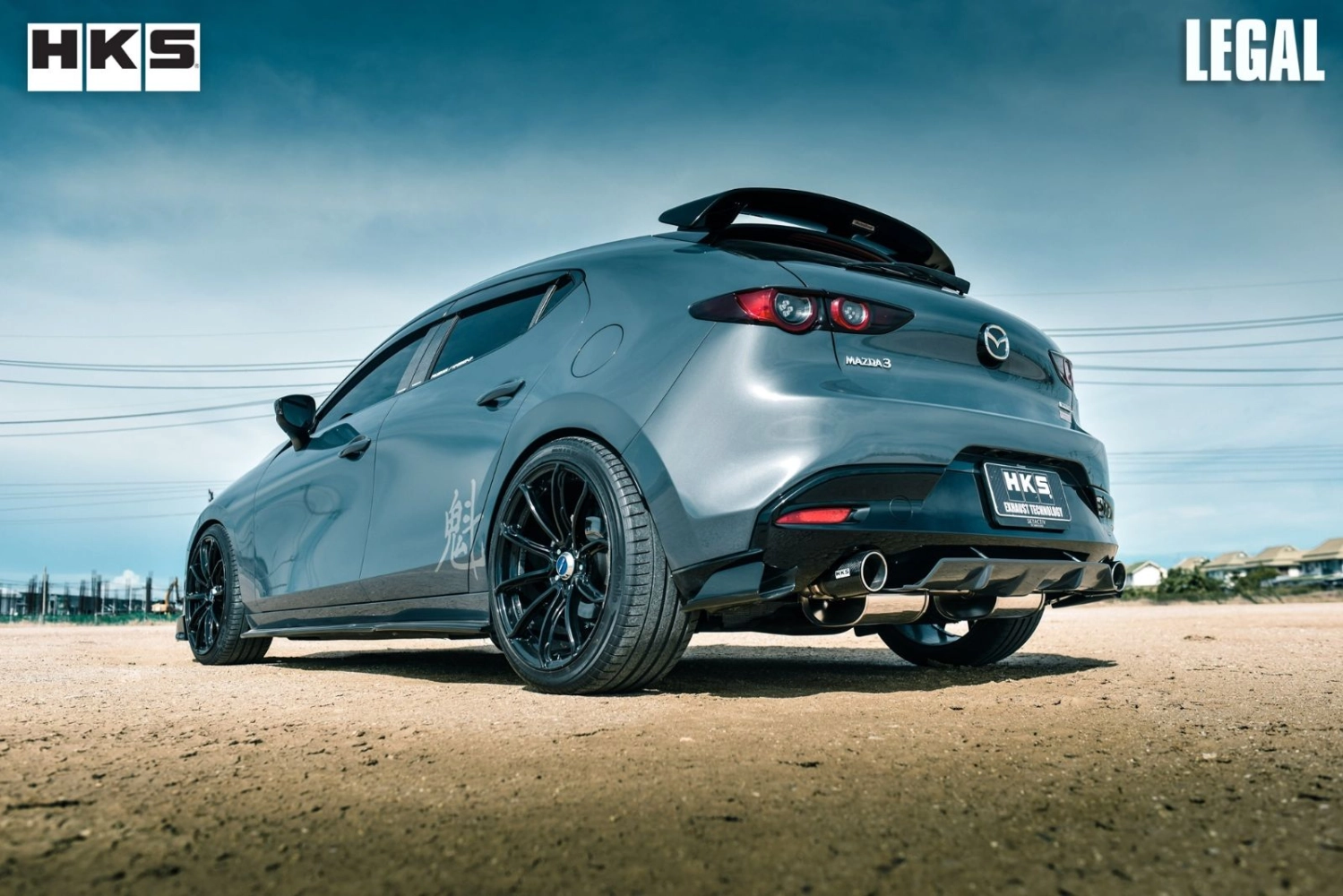 HKS LEGAL MAZDA 3 HB BP 2019 DUAL CARBON TAIL