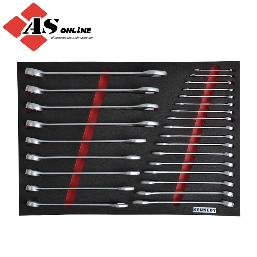 KENNEDY 26 Piece Combination Spanner Set in Full Width Foam Inlay for Tool Cabinets / Model: KEN5950090K