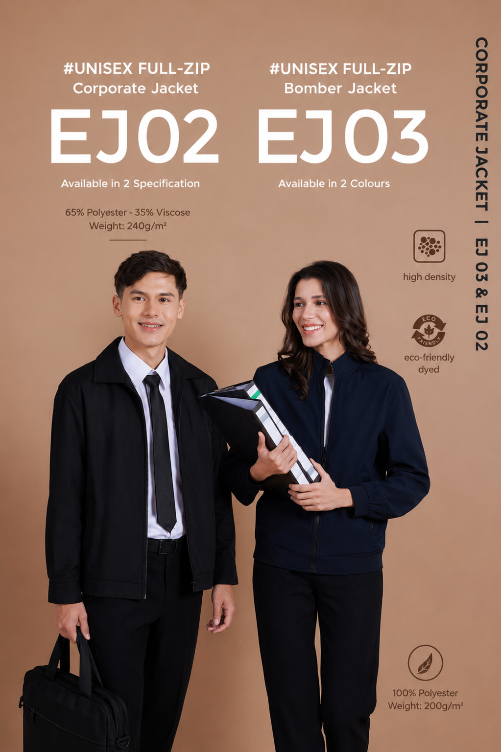 Unisex Full-Zip Corporate Jacket - EJ02/EJ03