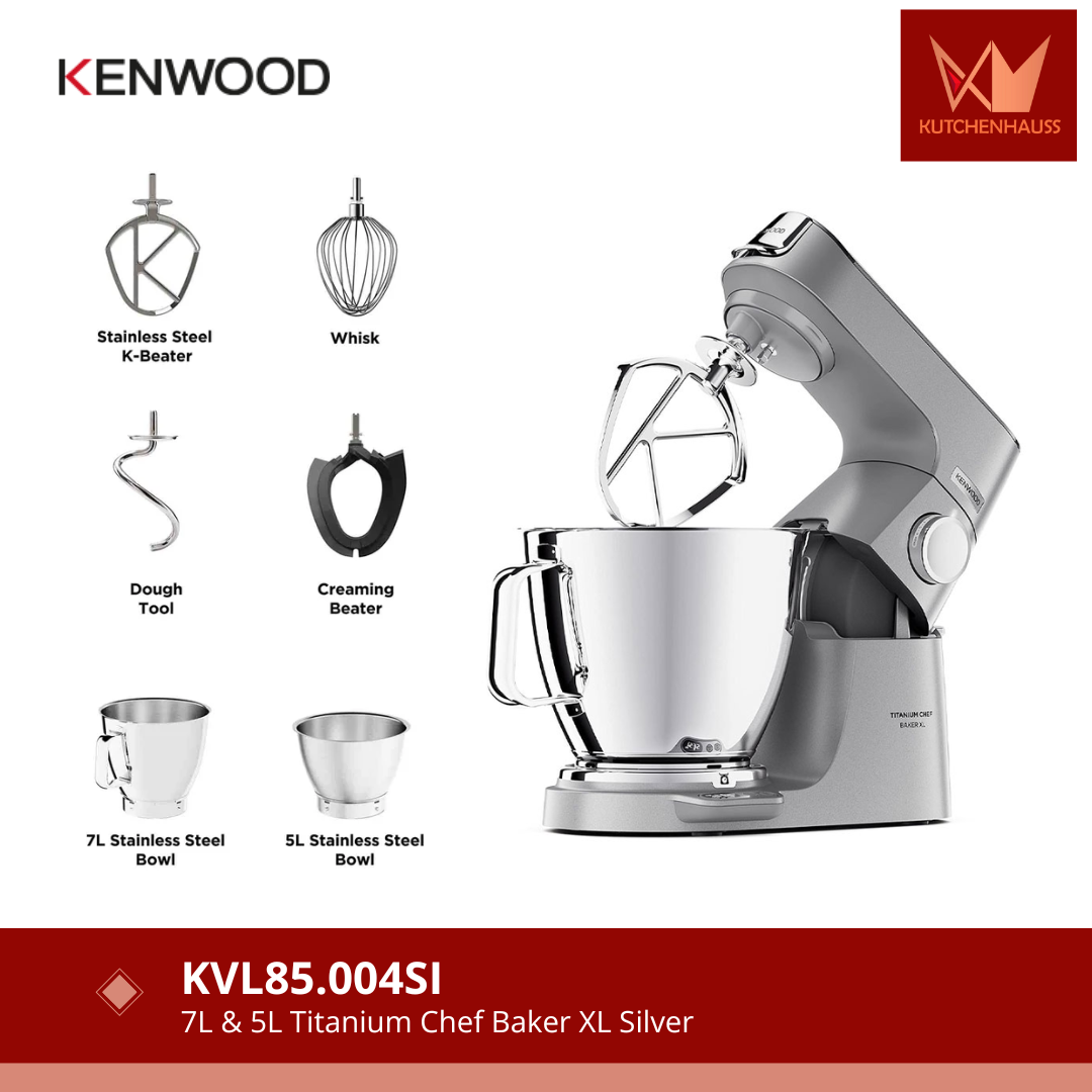 KENWOOD - 7L & 5L Titanium Chef Baker XL Silver | KVL85.004SI
