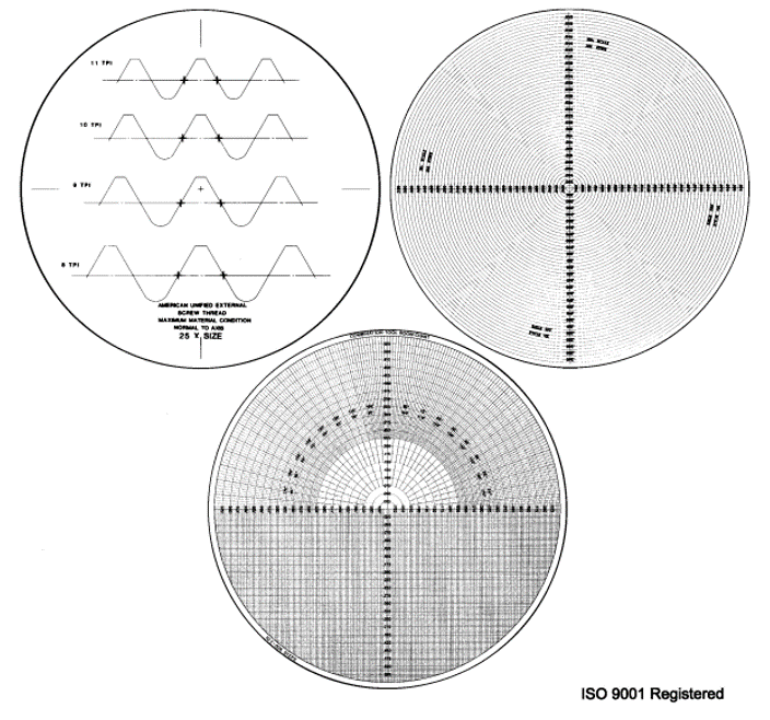 VP Overlay Chart for Profile Projector/Optical Comparators (Customizable)