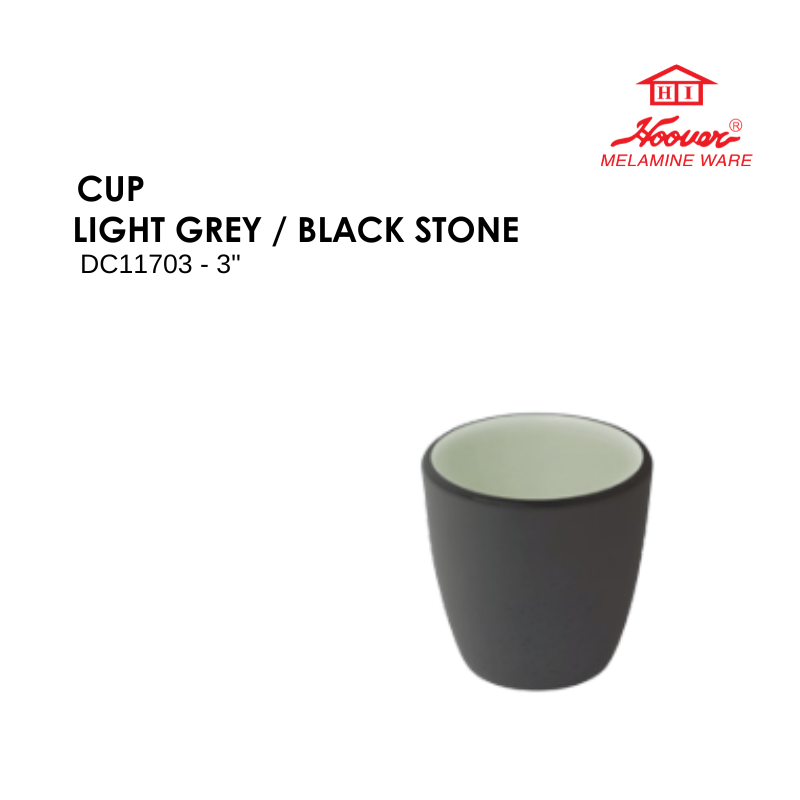 HOOVER MELAMINE WARE CUP LIGHT GREY / BLACK STONE DC11703