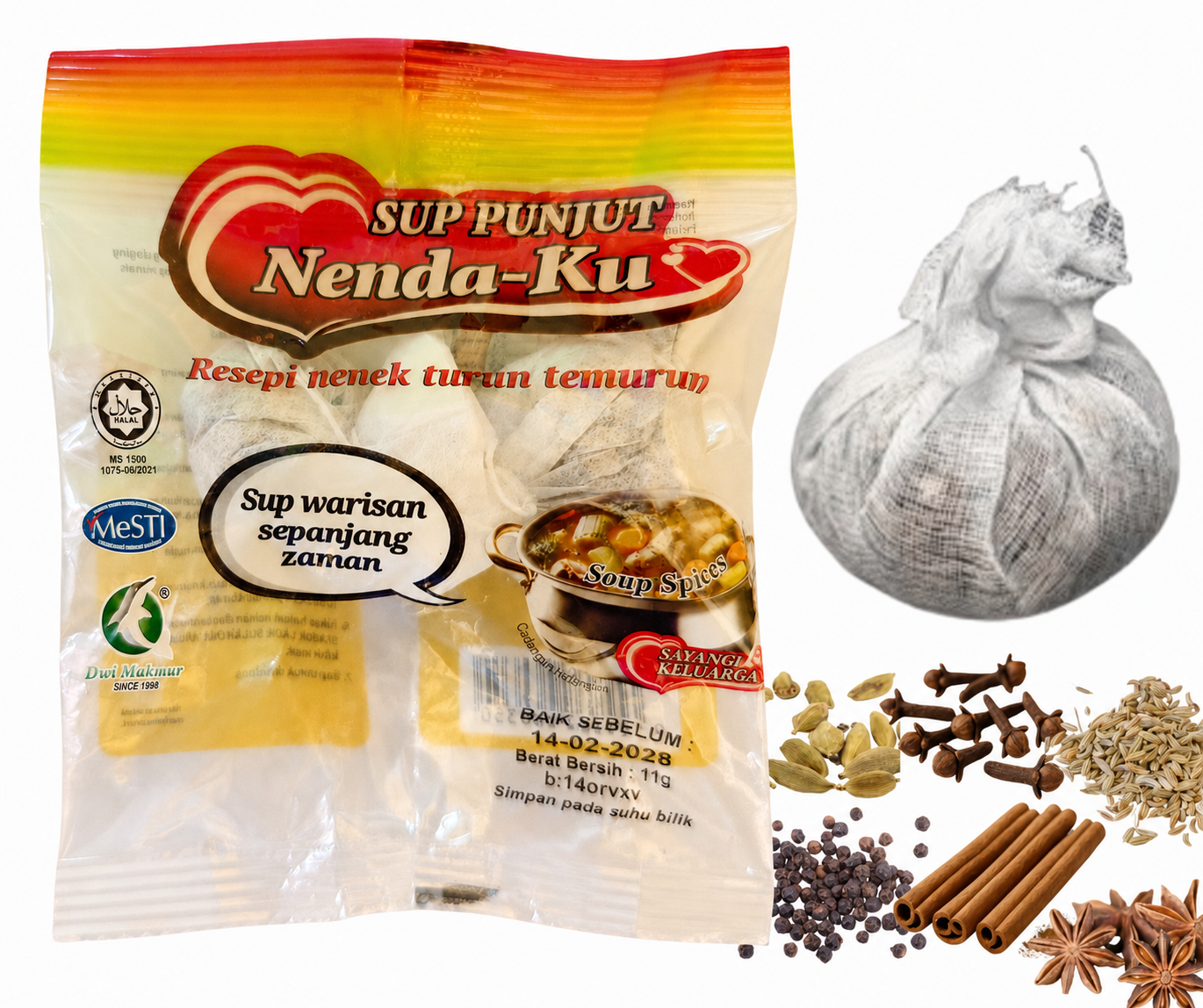 Soup Spice Sachet 11 Grams RM1.40 X 21 Units C.Dwi Makmur