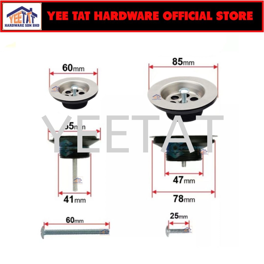 [ TECHPLAS ] PPW-2201/2203 STAINLESS STEEL WASTE TRAP/ SINK TRAP/ BASIN TRAP [1-1/4" (32MM) / 1-1/2" (40MM)]