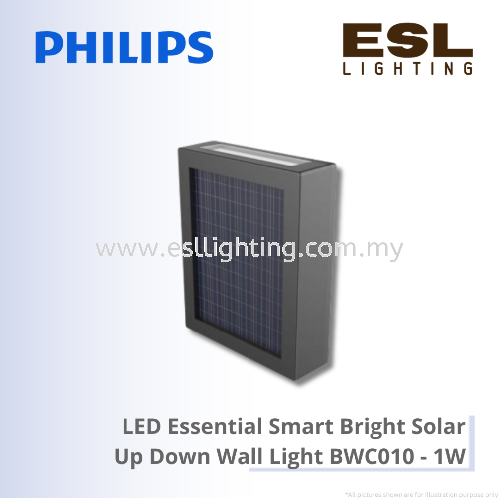 PHILIPS LED Essential Smart Bright Solar Up Down Wall Light BWC010 1W - 911401833802 IP65