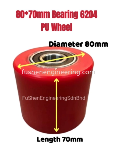  FUSHEN (80mm x 70mm) Red PU Wheel for Hand Pallet Truck / Jack