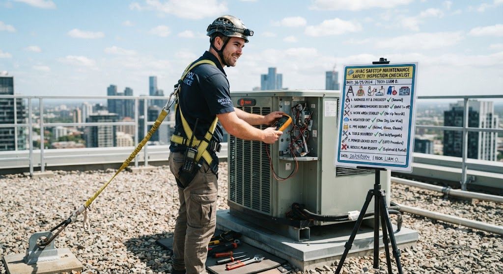HVAC maintenance safety inspection checklist at height