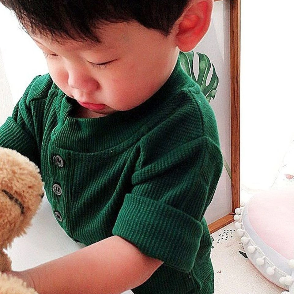 Korean Baby Boy Short Sleeve Polo Shirt