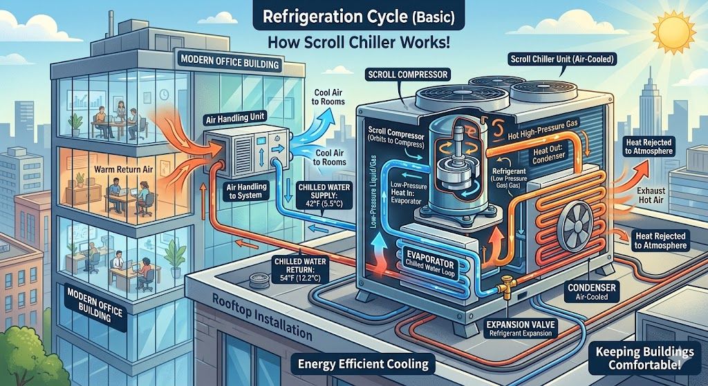 Scroll chiller refrigeration basics