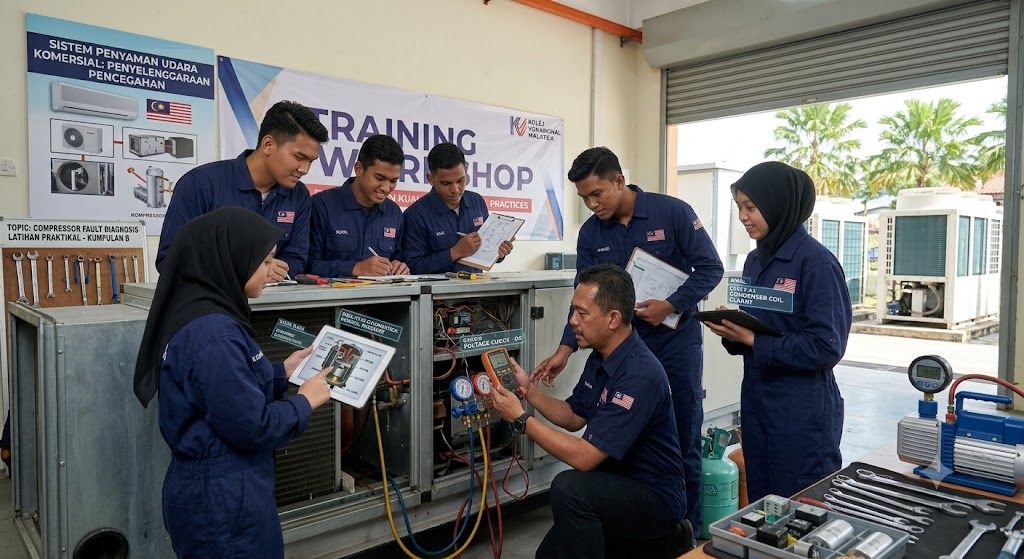 Professional commercial HVAC servicing course