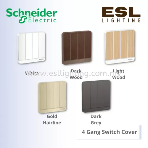 SCHNEIDER AvatarOn 4 Gang Switch Cover - E8334_WE_G11 E8334_WD_G11 E8334_LW_G11 E8334_GH_G11 E8334_DG_G11