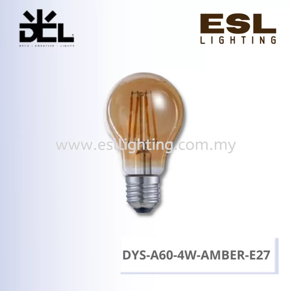 DCL LED FILAMENT EDISON BULB E27 4W - DYS-A60-4W-AMBER-E27