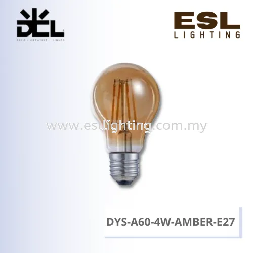 DCL LED FILAMENT EDISON BULB E27 4W - DYS-A60-4W-AMBER-E27