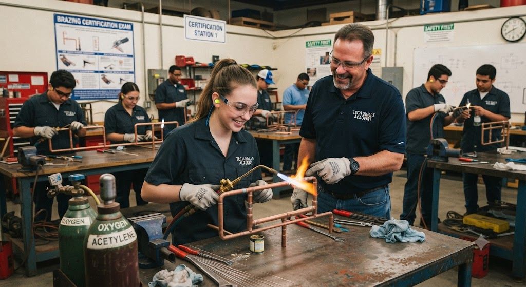 refrigeration copper tubing brazing workshop HVAC