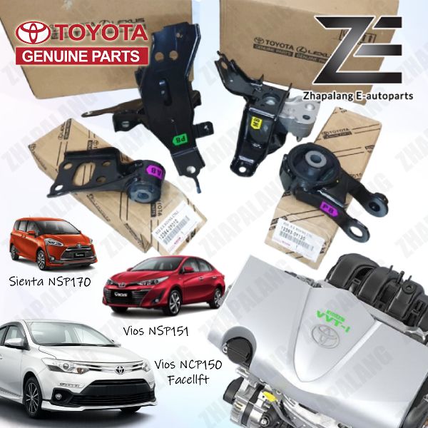 Genuine Toyota Engine Mounting Set (4-Piece) for Vios, Yaris, Sienta NSP151 NSP170 (2NR-FE CVT)