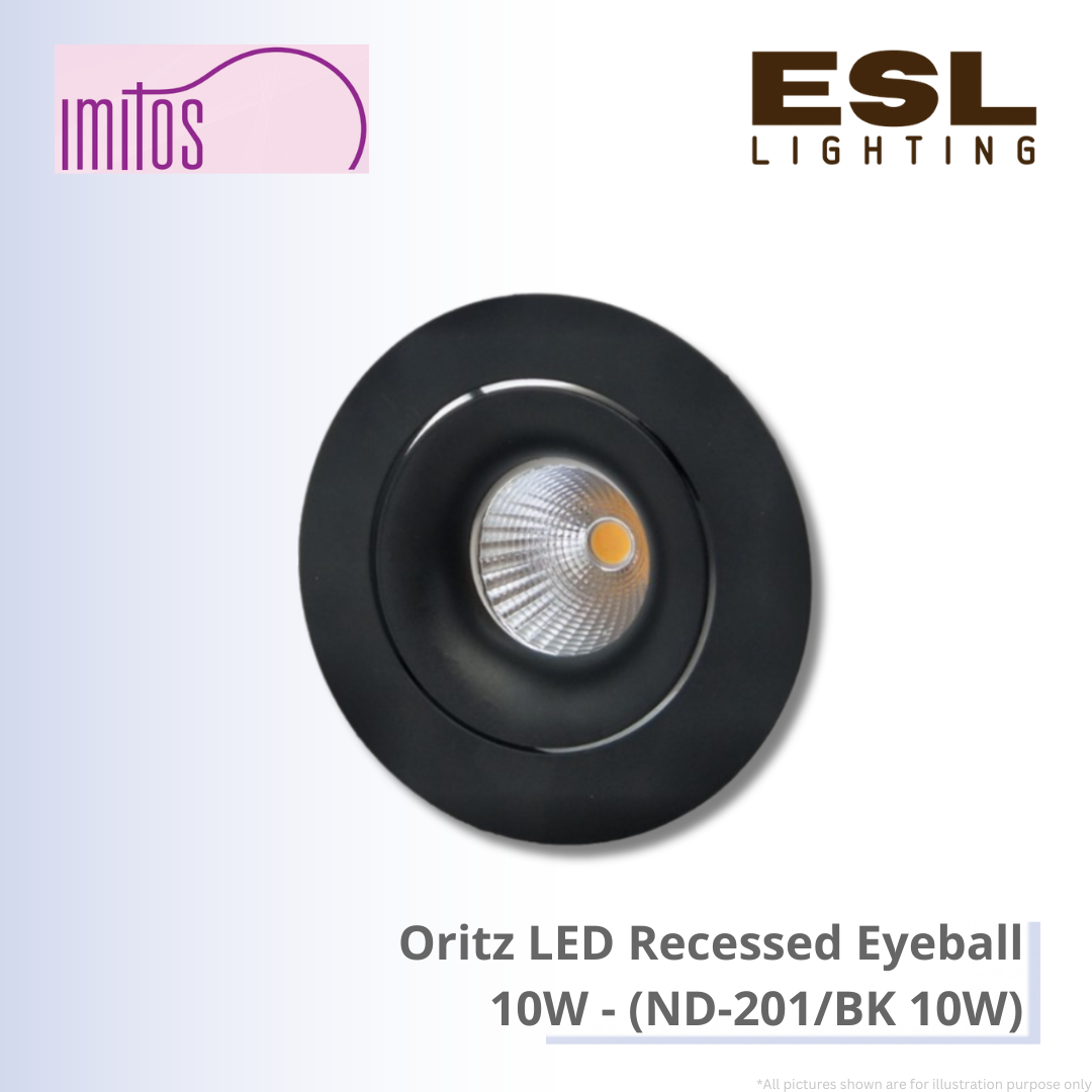 IMITOS Oritz LED Recessed Eyeball 10W - ND-201/BK 10W
