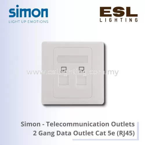 SIMON 50 SERIES Telecommunication Outlets 2 Gang Data Outlet Cat 5e (RJ45) - 55228S