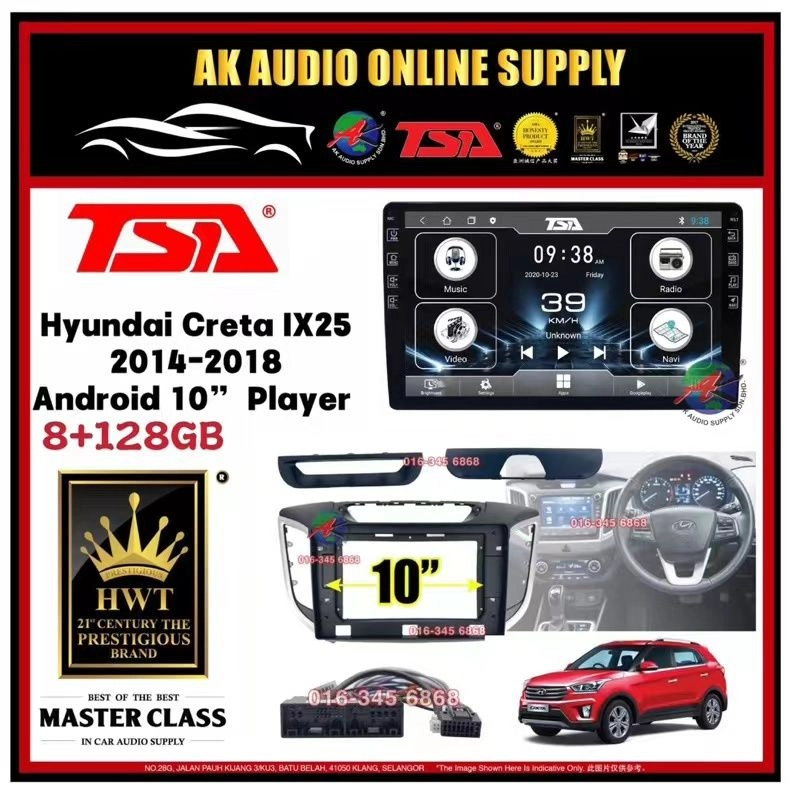 🎁Free AHD Camera🎁 8Ram + 128GB 4G Carplay◾ TSA Hyundai Creta IX-25 IX25 2014 - 2018 Android 10'' inch TS10 Car Player