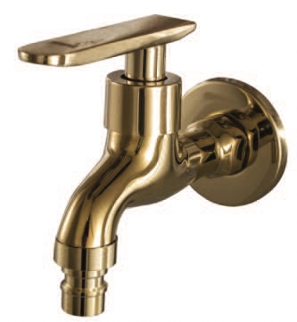 IT-L20A-SL5/G Wall Hose Bib Tap (Gold) – Premium Brass Durable Outdoor Water Tap, Corrosion-Resistant Bib Tap for Garden & Utility Use