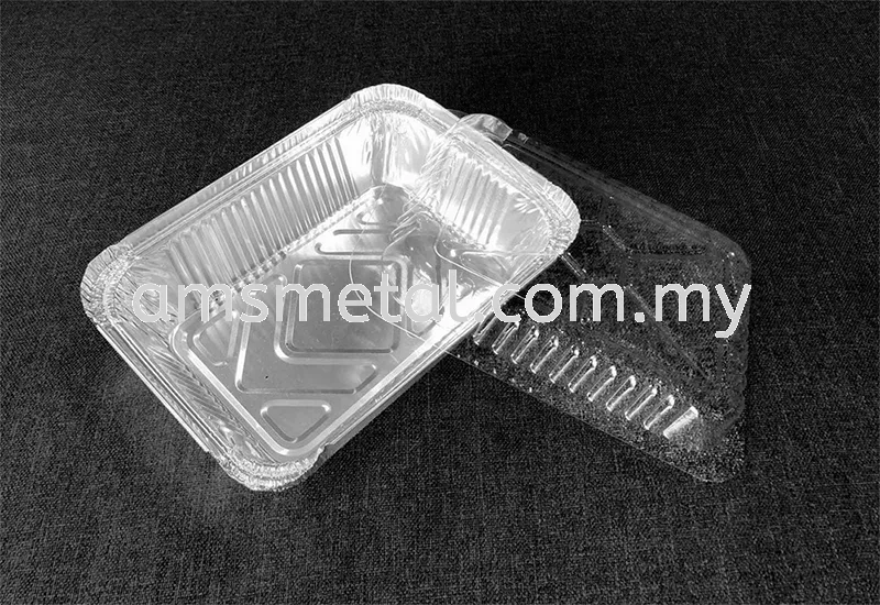 AMS Aluminium Foil Tray With Lid Cover 5 PCS Code 7650 Disposable Cake Container Bekas Aluminium Bakeware