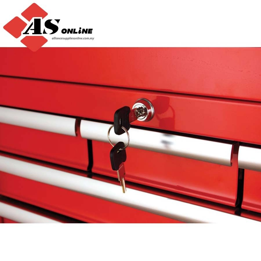 KENNEDY Roller Cabinet, Industrial Range, Red/Grey, Steel, 5-Drawers, 845 x 710 x 465mm, 450kg Capacity / Model: KEN5942120K