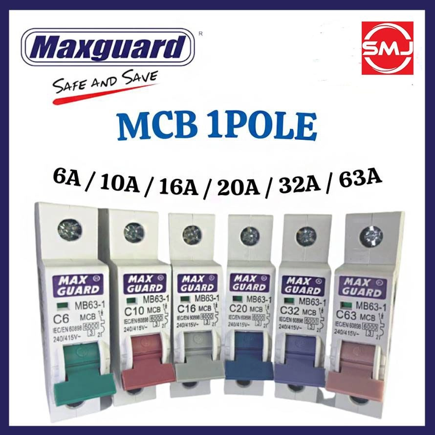 Maxguard 20A 1 Pole 6kA MCB (SIRIM APPROVED)