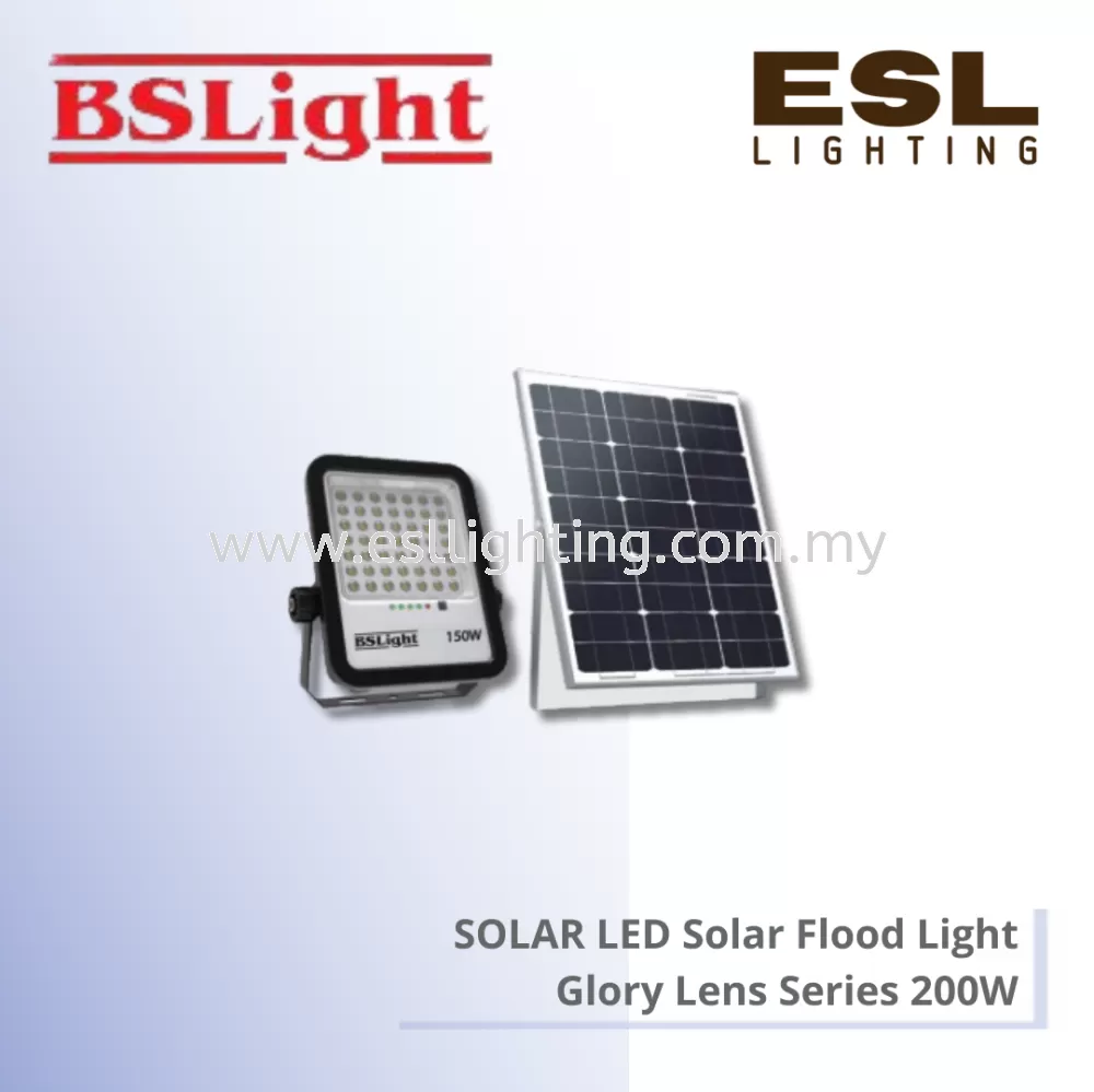 BSLIGHT LED Solar Flood Light Glory Lens Series - 200W - BSSLFL-1200 [SIRIM]
