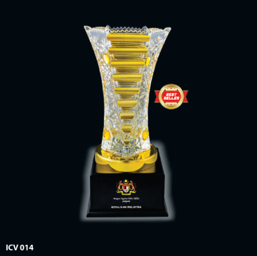 Elegant Golden Crystal Vase - ICV 014
