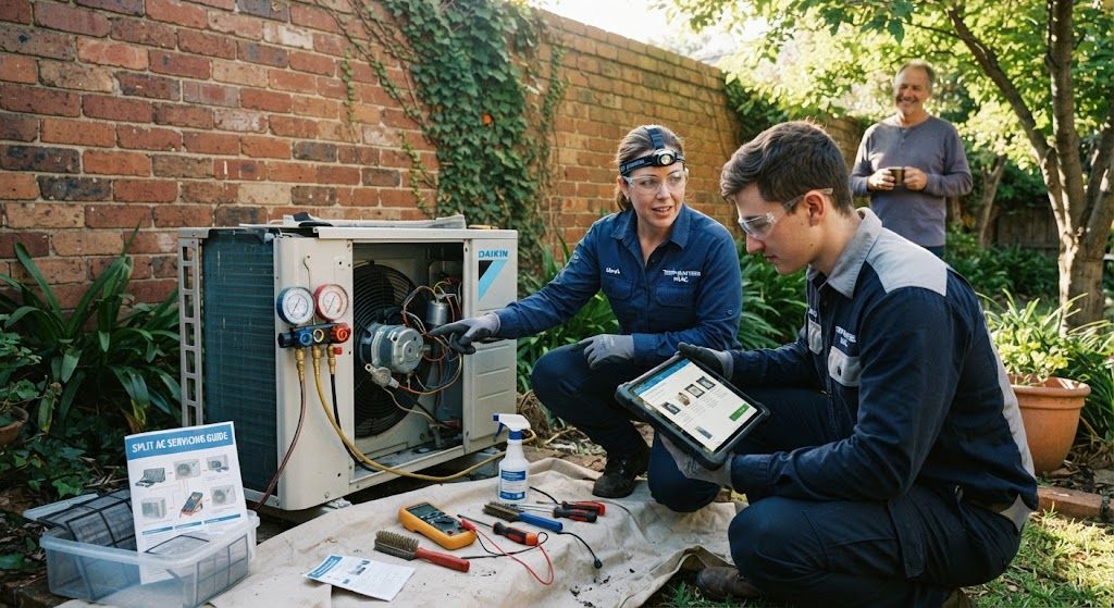 Split air conditioner servicing guide