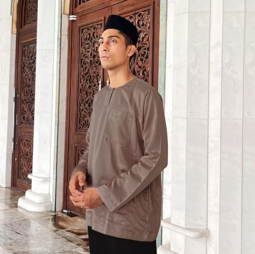 Baju Melayu Teluk Belanga Baju Sahaja (TB) Brown Grey