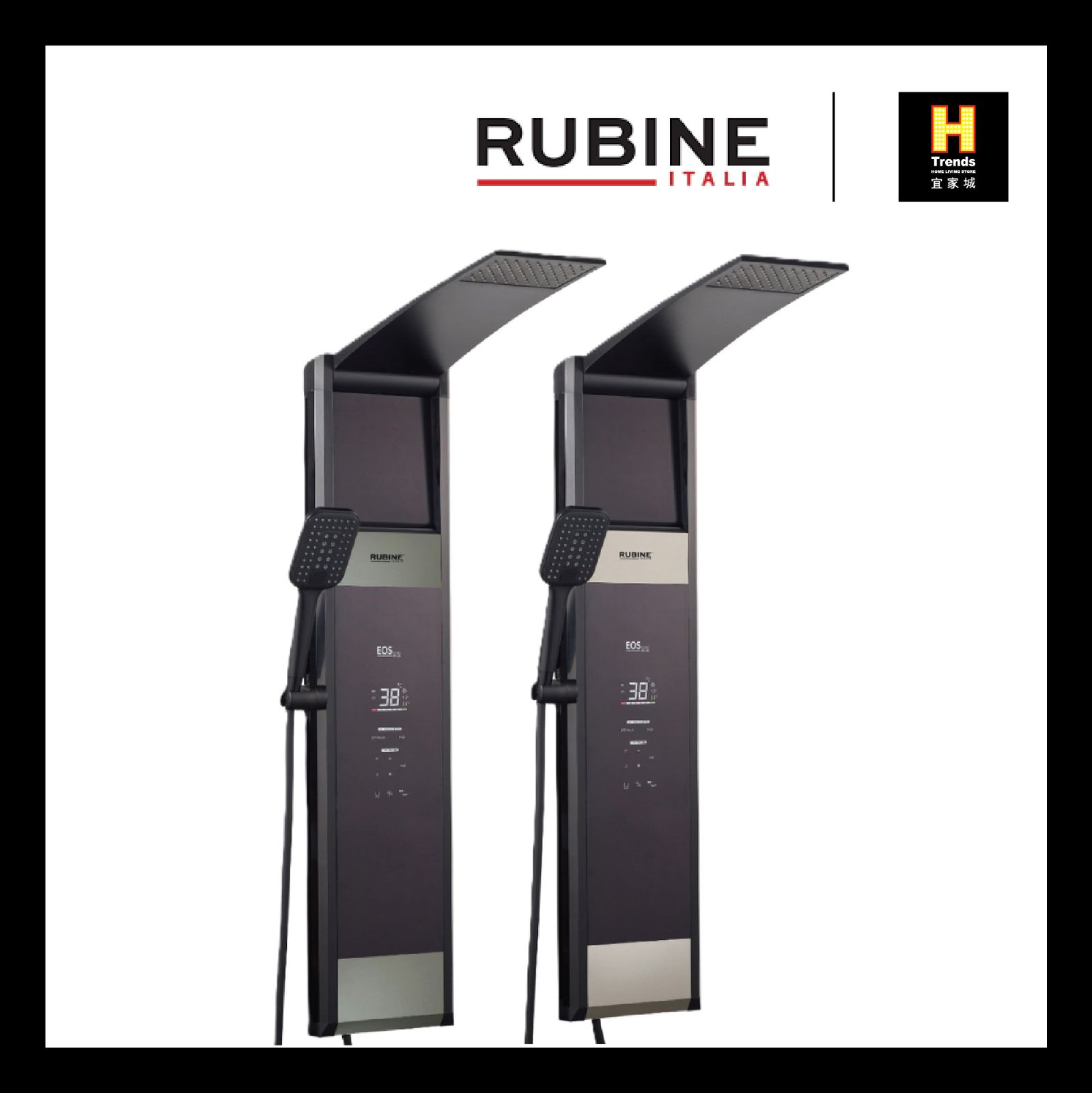 Rubine EOS Prime DC Pump With Rain Shower Set RWH-EOS261D-MCPM/MCCG