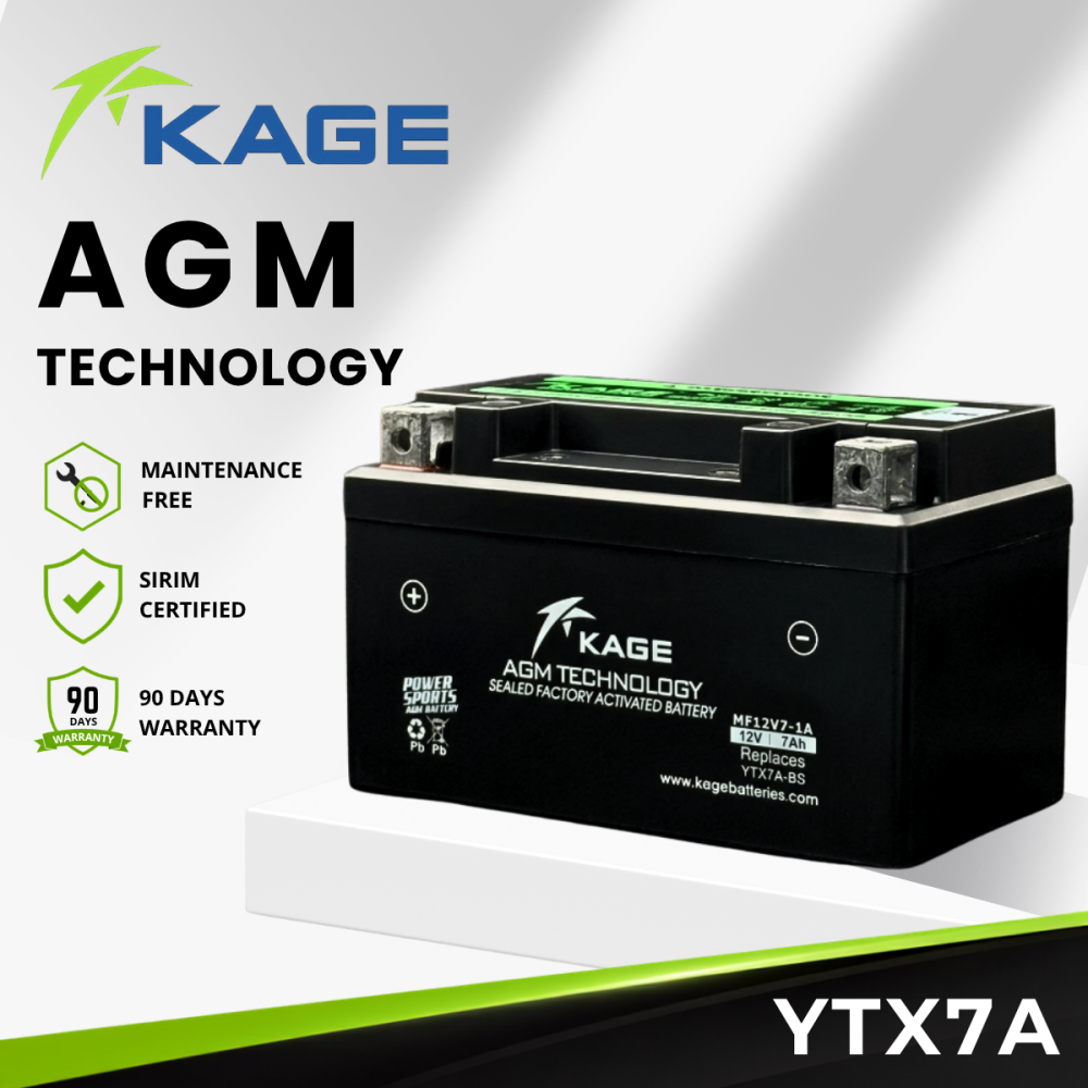 YTX7A-BS KAGE - Bateri CB250/VFR100/CB900F/JETZ125/SYM VF3 VF3I 185/DEMAK EVOZ125R