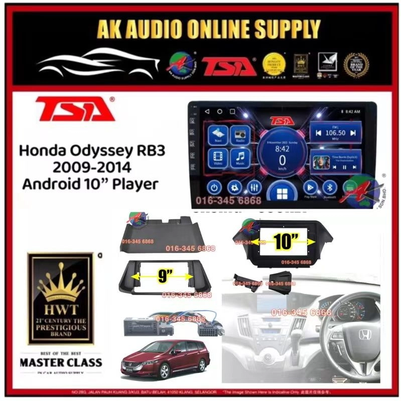 [ MTK 2+32GB ] TSA Honda Odyssey RB3 2009 - 2014 Android 9'' / 10”  inch Car player Monitor