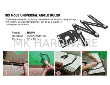 SIX HOLE UNIVERSAL ANGLE RULER