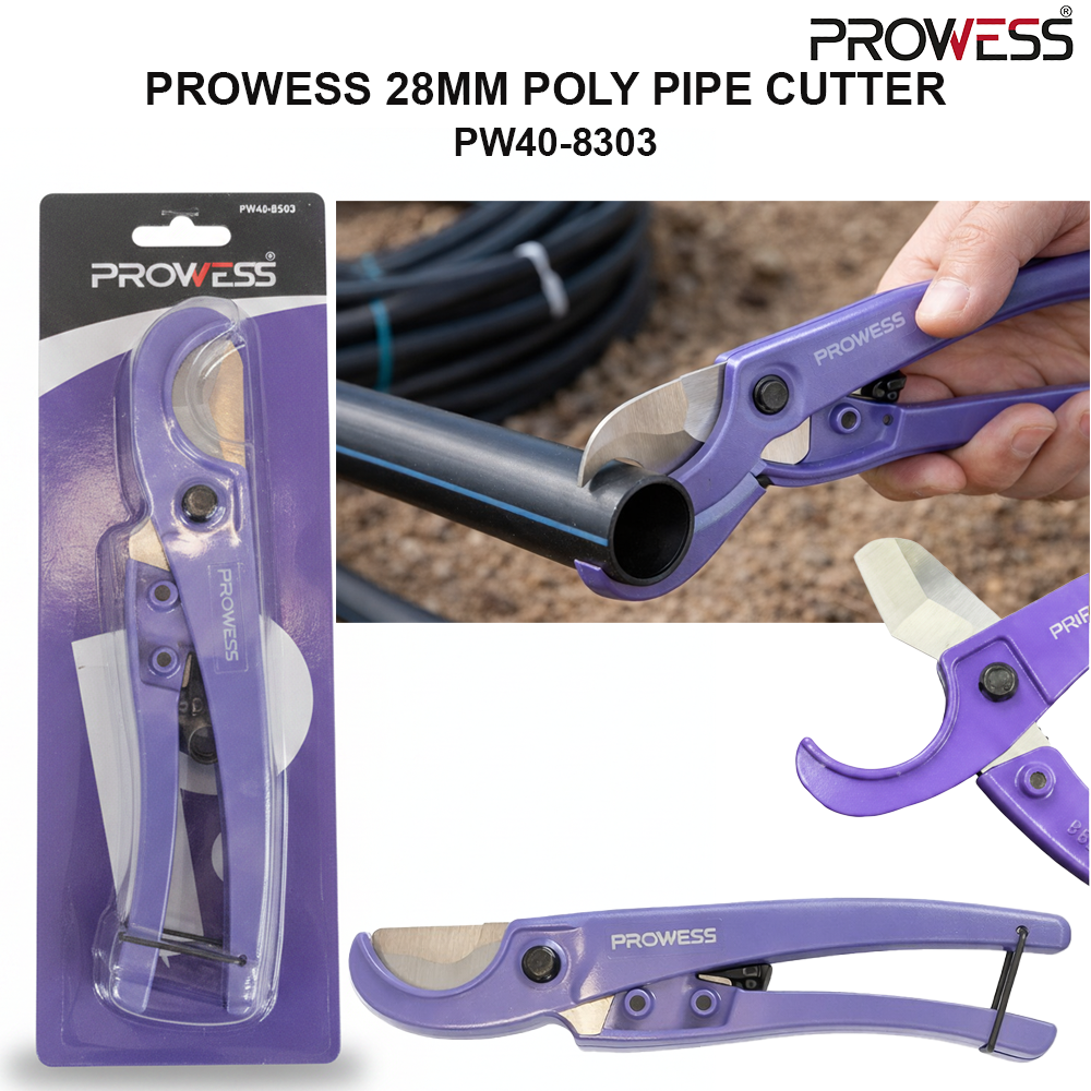 PROWESS 28MM POLY PIPE CUTTER | POLY & PVC PIPE CUTTER | PROFESSIONAL PLASTIC PIPE CUTTING TOOL ( PW40-8303 )