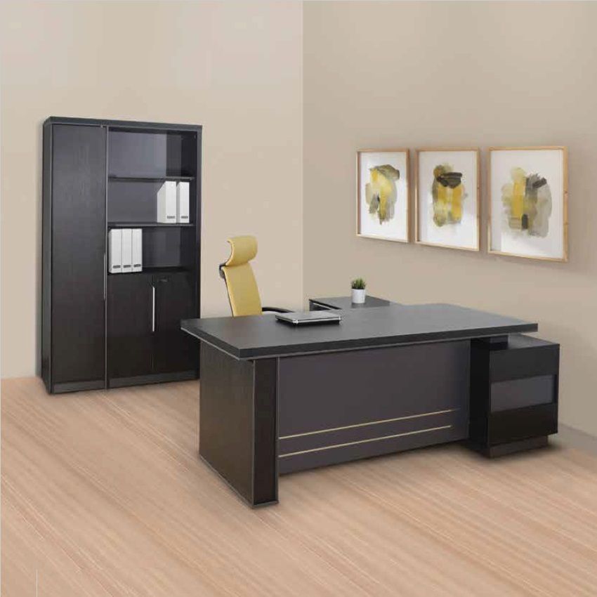 ANSON DIRECTOR OFFICE TABLE WITH SIDE CABINET & CABINET SET