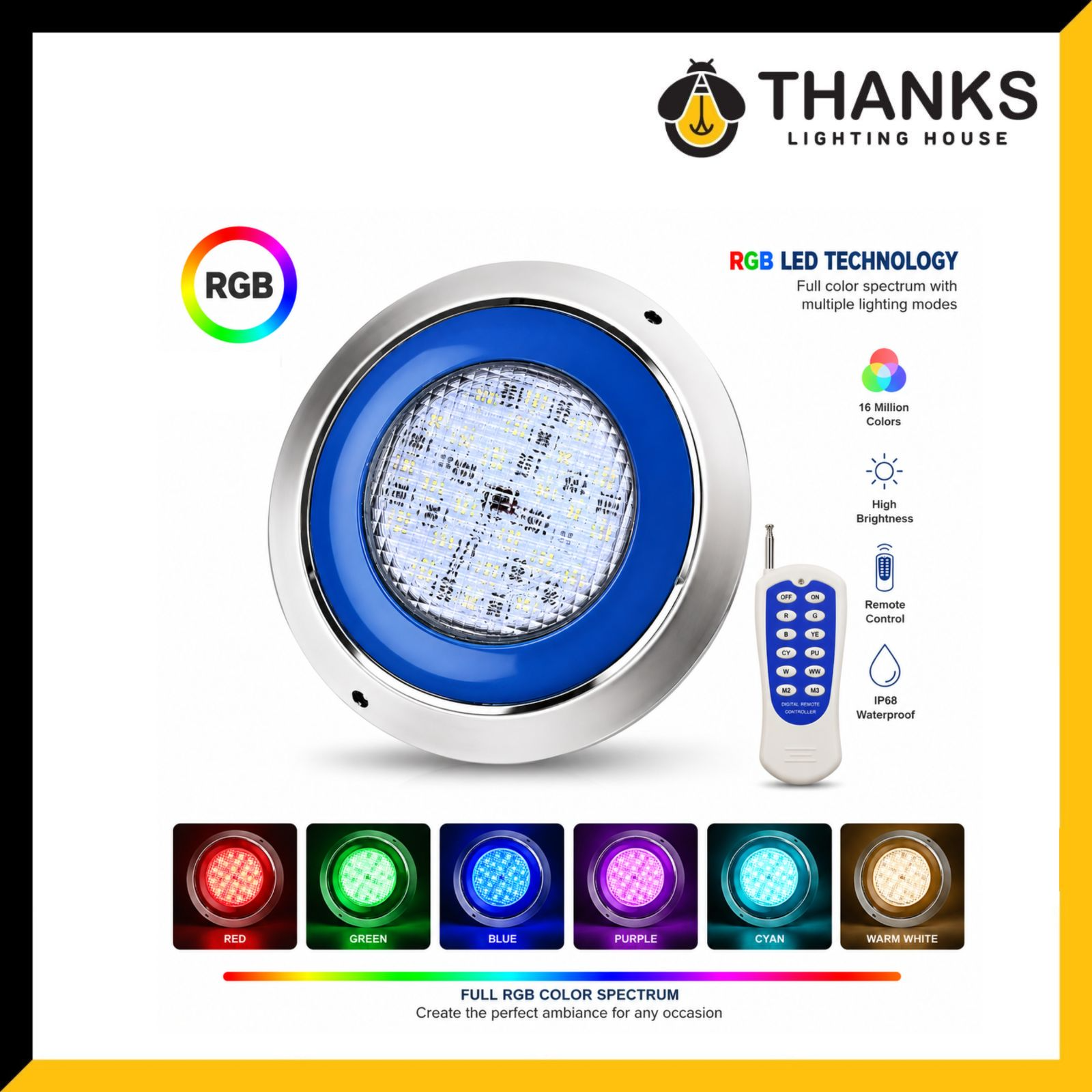 RGB LED SWIMMING POOL UNDERWATRER LIGHT