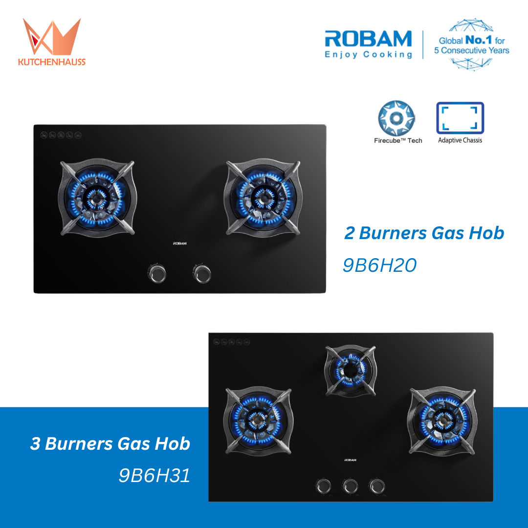 ROBAM - 2 / 3 Burners Gas Hob with Fire Cube Technology | 9B6H20 / 9B6H31