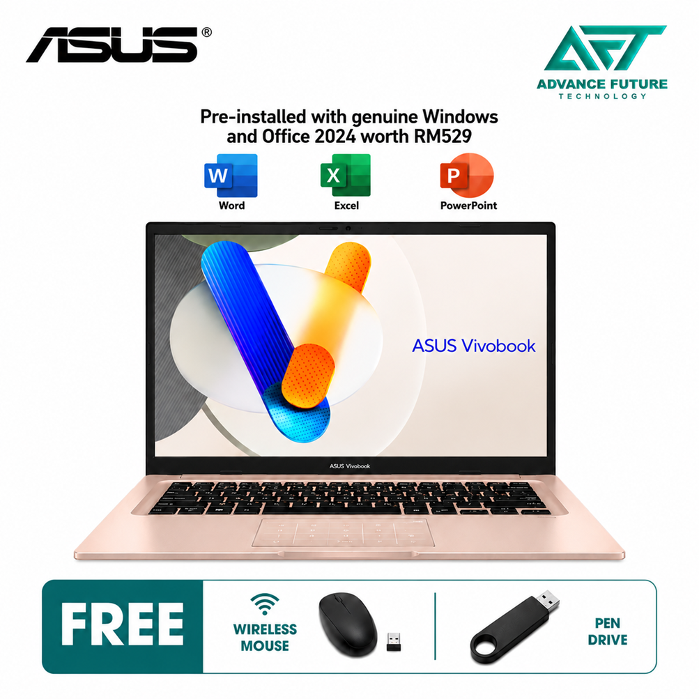 Asus VivoBook 14 A1404V-APB012WMS 14" WUXGA Laptop Terra Cotta ( Intel Core 7 150U, 16GB, 1TB, Intel, W11, H&S 2024&M365 )