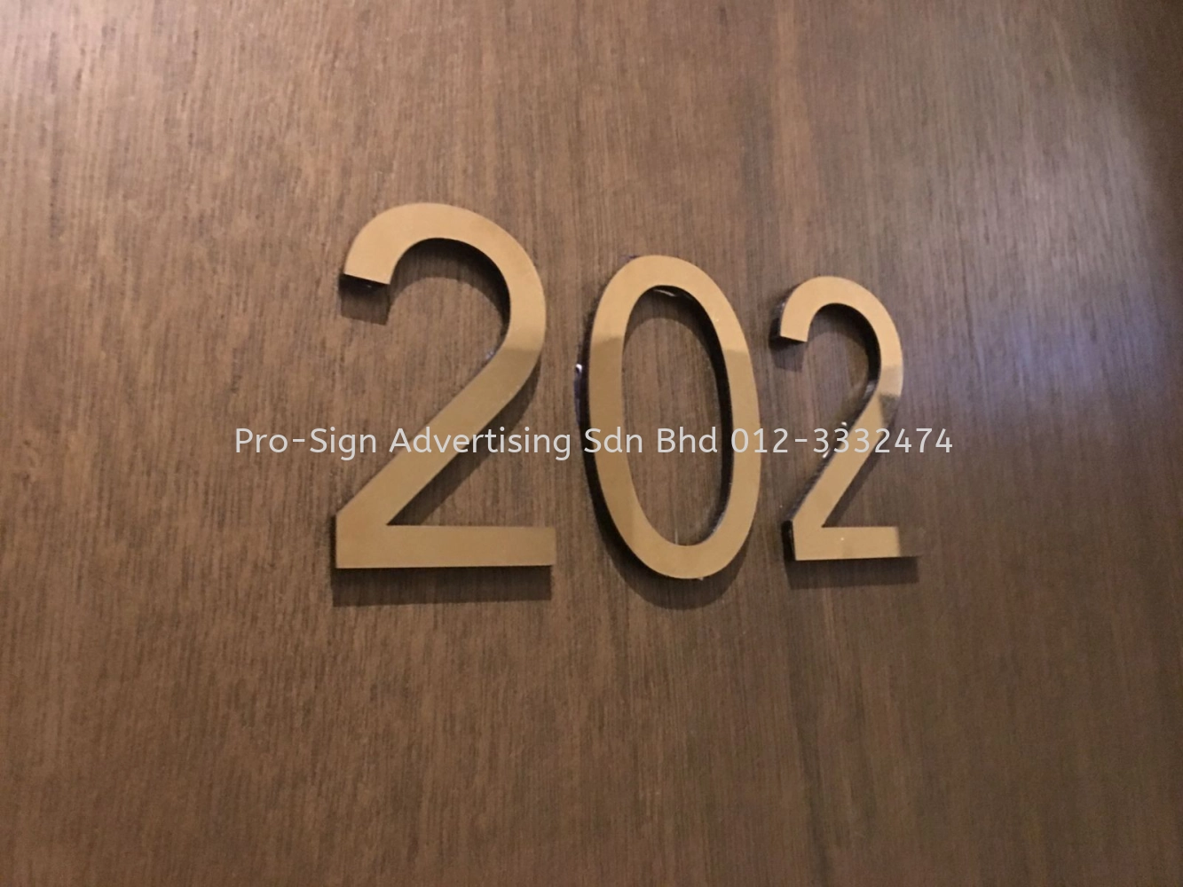 GOLD HAIRLINE STAINLESS STEEL NUMBERING (HEXA HOTEL, KL, 2019)