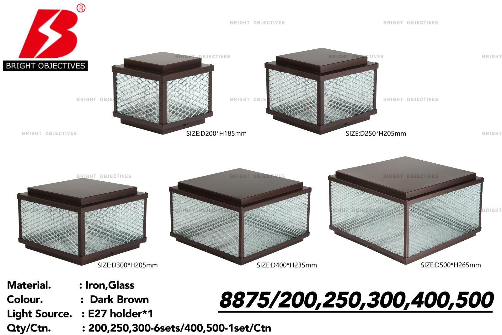 Outdoor Pillar Gate Lamp 8875
