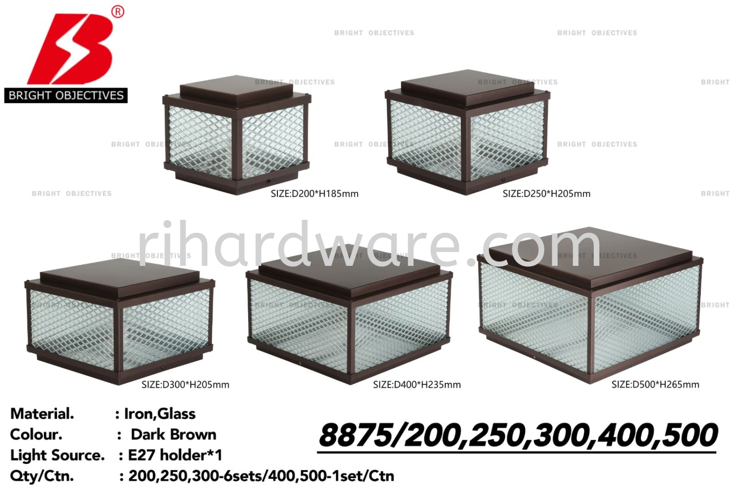Outdoor Pillar Gate Lamp 8875