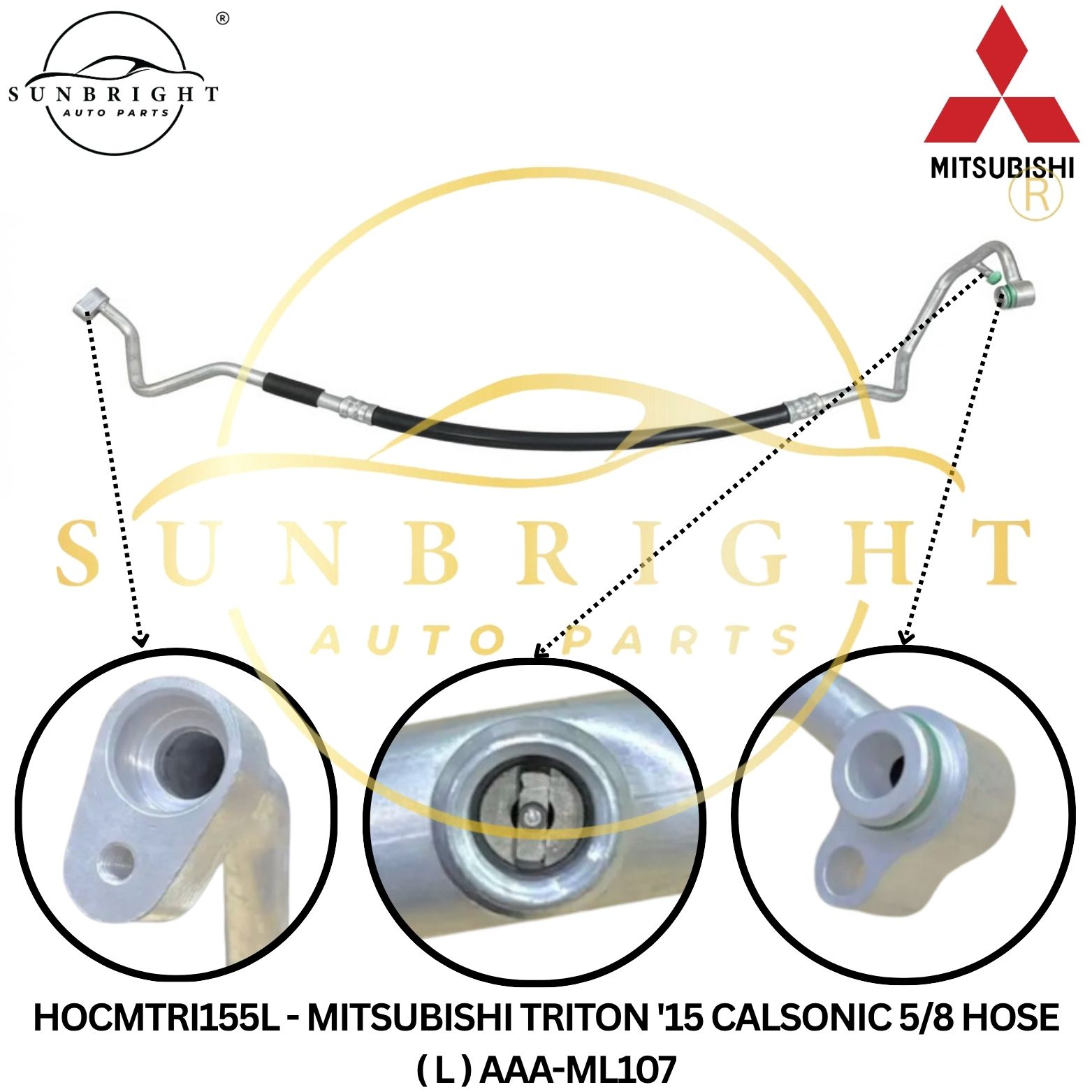 HOCMTRI155L - MITSUBISHI TRITON '15 CALSONIC 5/8 HOSE ( L ) AAA-ML107