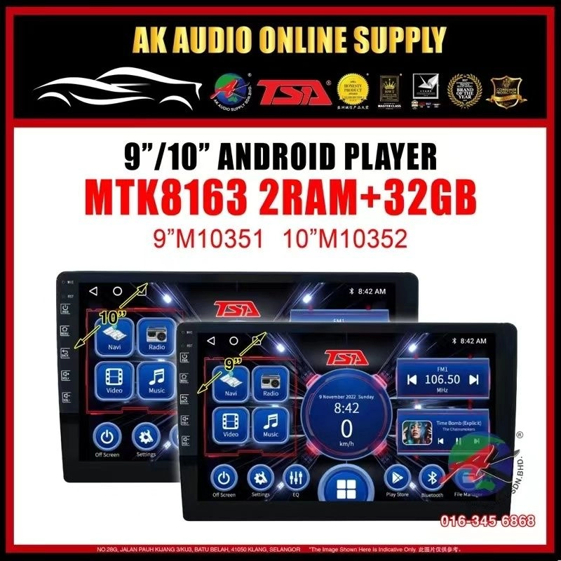 [ MTK 2+32GB ] TSA Peugeot 308 / 408 2007 - 2013 ( With Canbus ) Android 9'' inch Car player Monitor