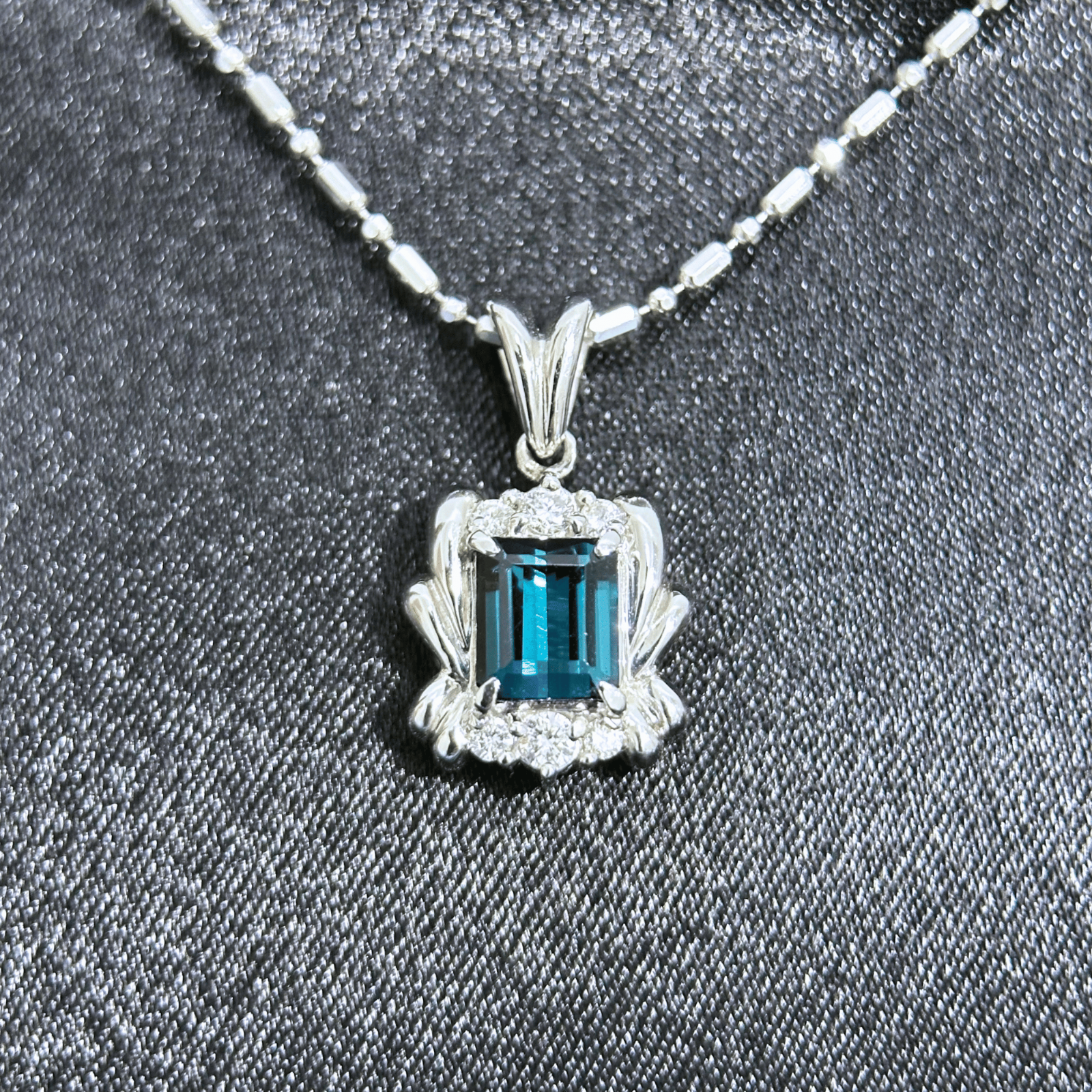 Indicolite Tourmaline Pendant with chain