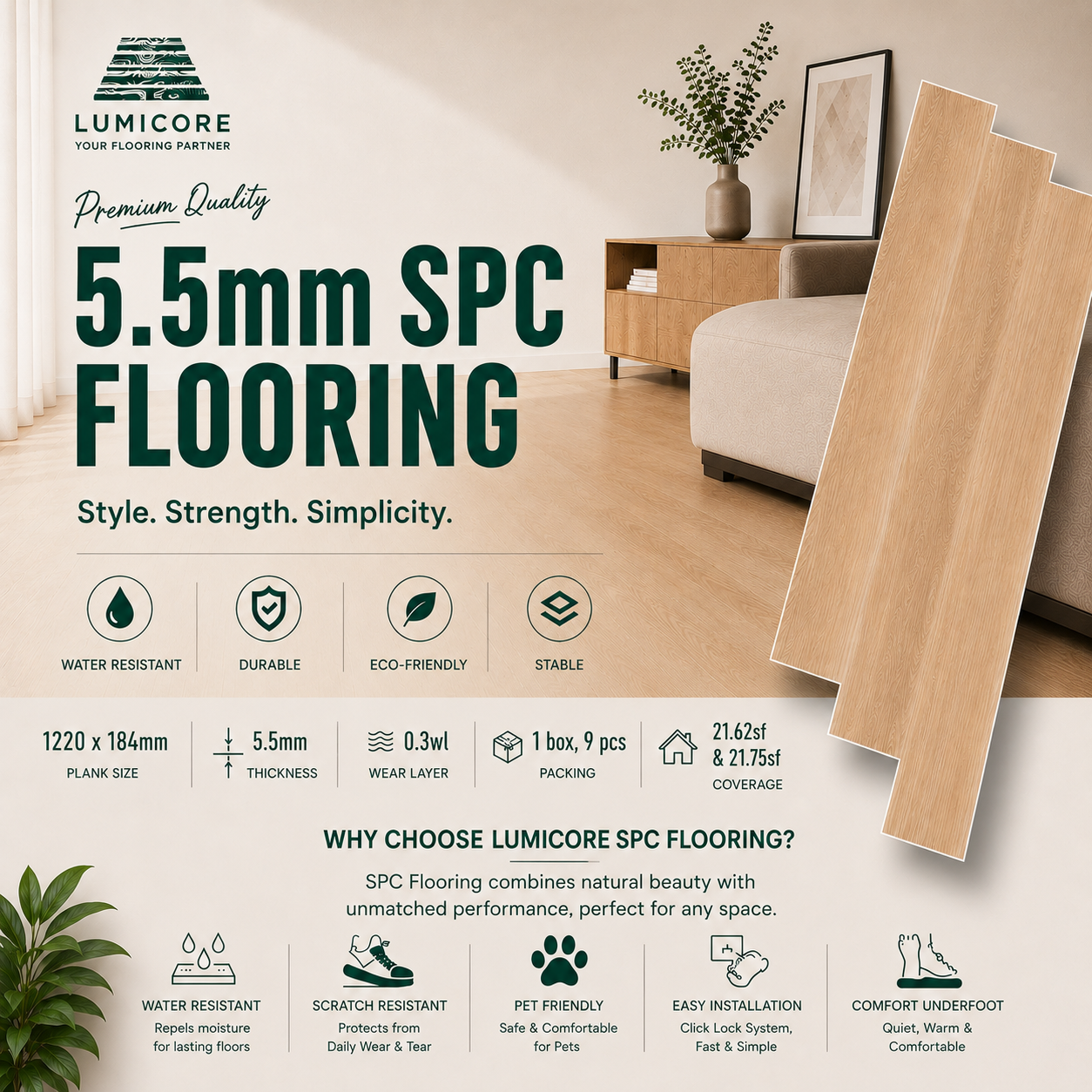SPC Flooring 5.5mm Collection