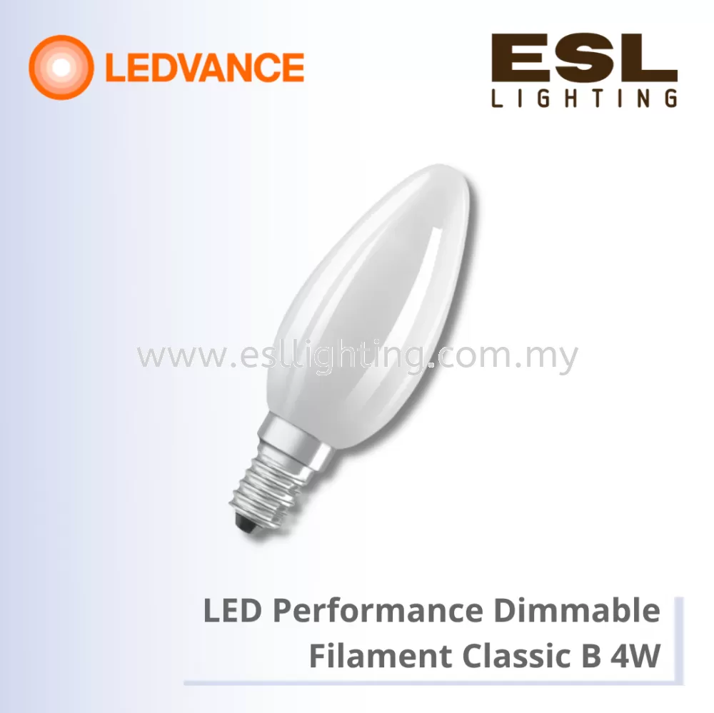 LEDVANCE LED Performance Dimmable Filament Classic B E14 4W - 4058075751590 / 4058075751613