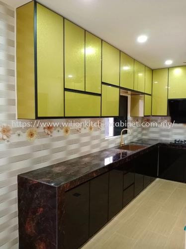 3G Glass Black Frame Kitchen Cabinet @ Puncak Alam,Alam Suria