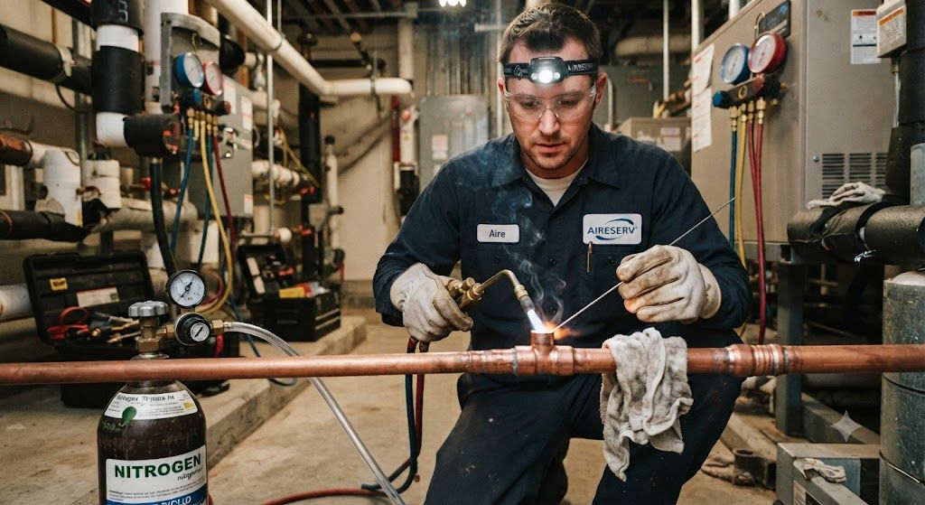 copper pipe brazing HVAC refrigeration field best practices