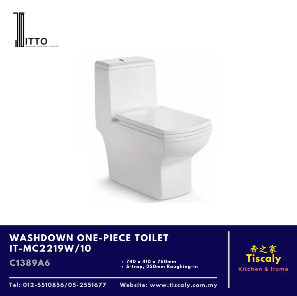 ITTO WASHDOWN ONE-PIECE TOILET IT-MC2219W - C1389A6